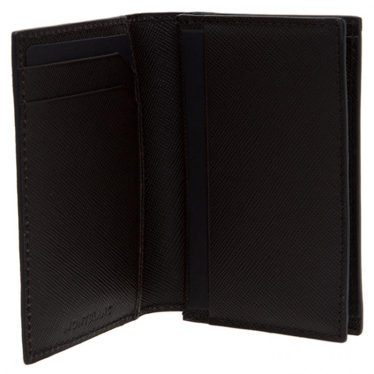 Pre Owned Montblanc Brown Leather Compact Wallet 