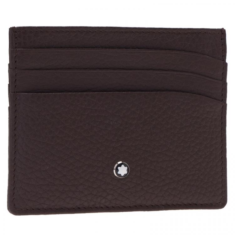 Pre Owned Montblanc Brown Leather Card Holder