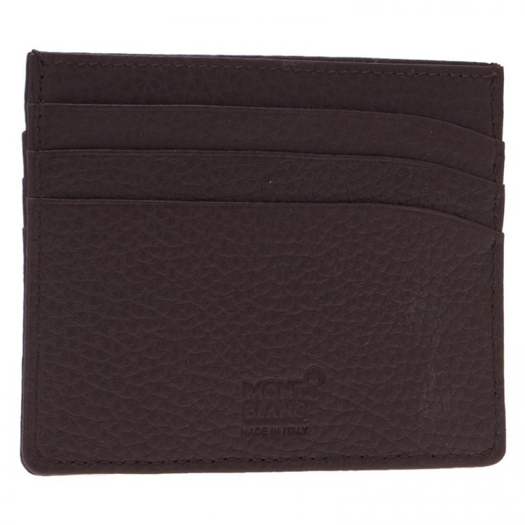 Pre Owned Montblanc Brown Leather Card Holder