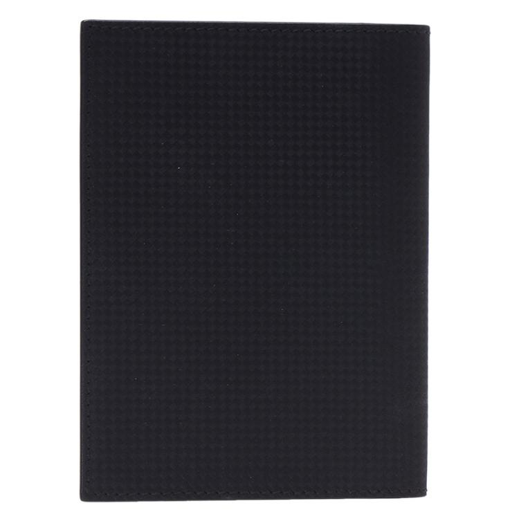 مملوكة مسبقًا Montblanc Black Woven Effect Leather Passport Holder