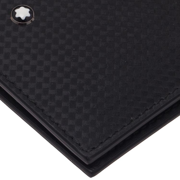 مملوكة مسبقًا Montblanc Black Woven Effect Leather Passport Holder