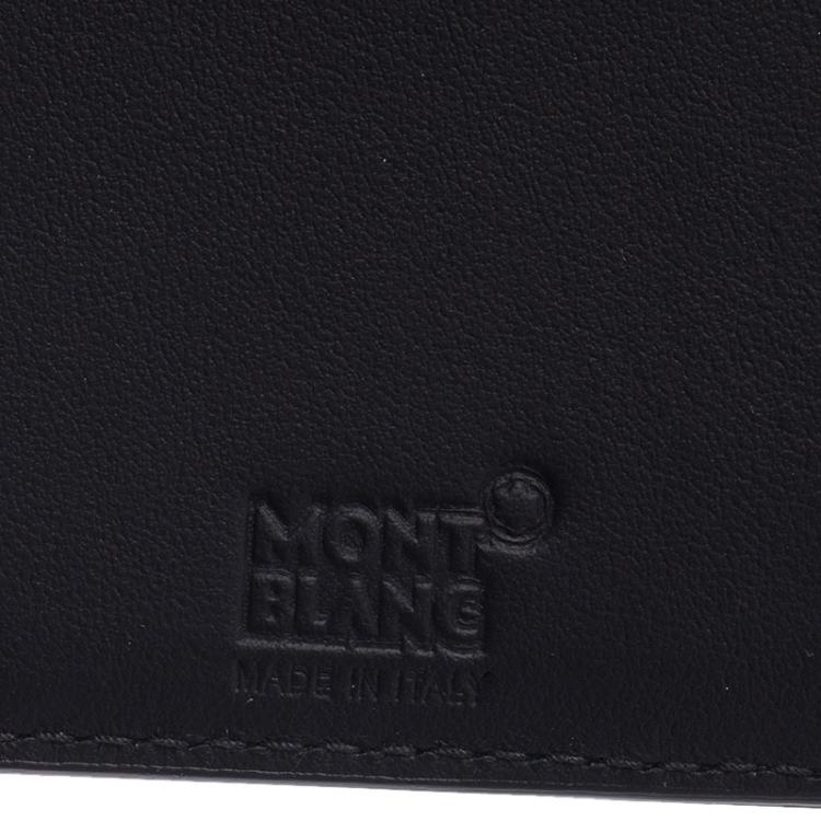مملوكة مسبقًا Montblanc Black Woven Effect Leather Passport Holder