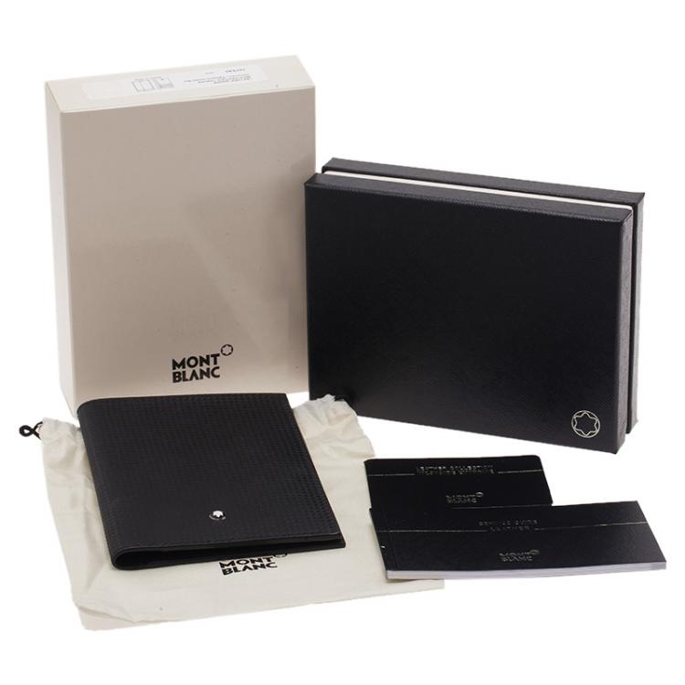 مملوكة مسبقًا Montblanc Black Woven Effect Leather Passport Holder