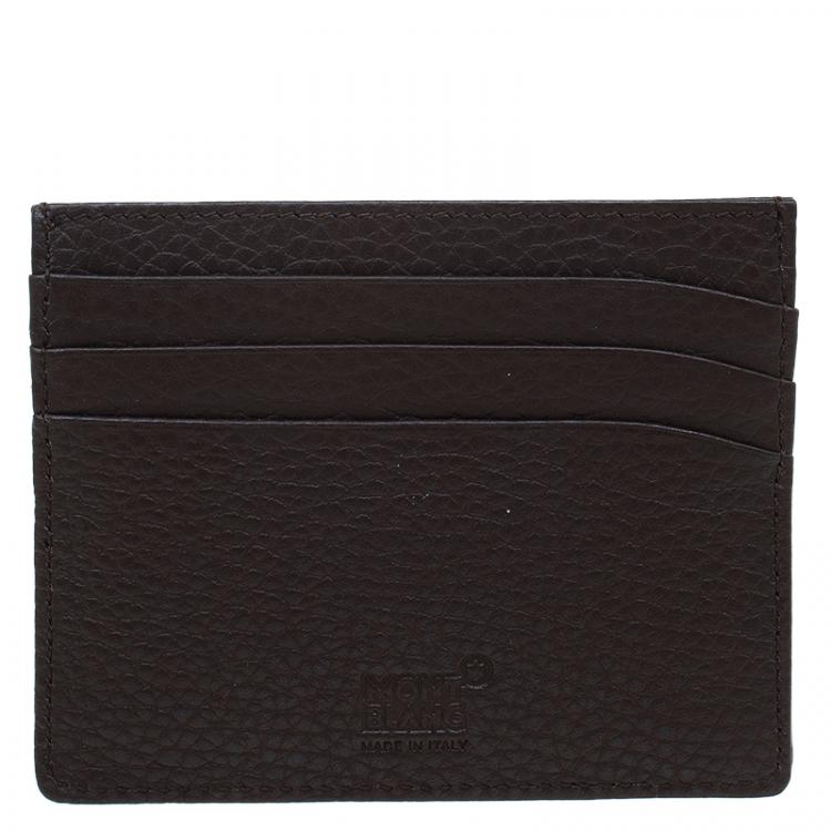 Pre Owned Montblanc Brown Leather Card Holder
