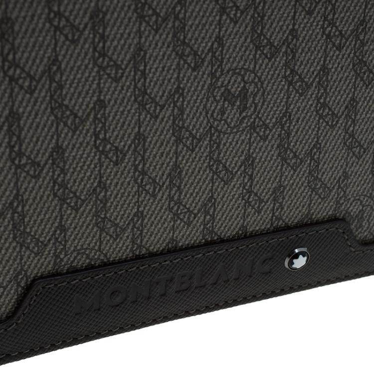 Pre Owned Montblanc Brown Leather and Monogram Canvas Bifold Wallet