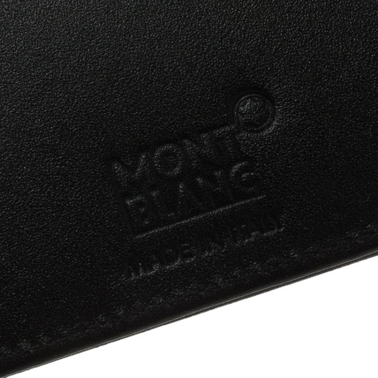 Pre Owned Montblanc Black Leather and Canvas Bifold Wallet