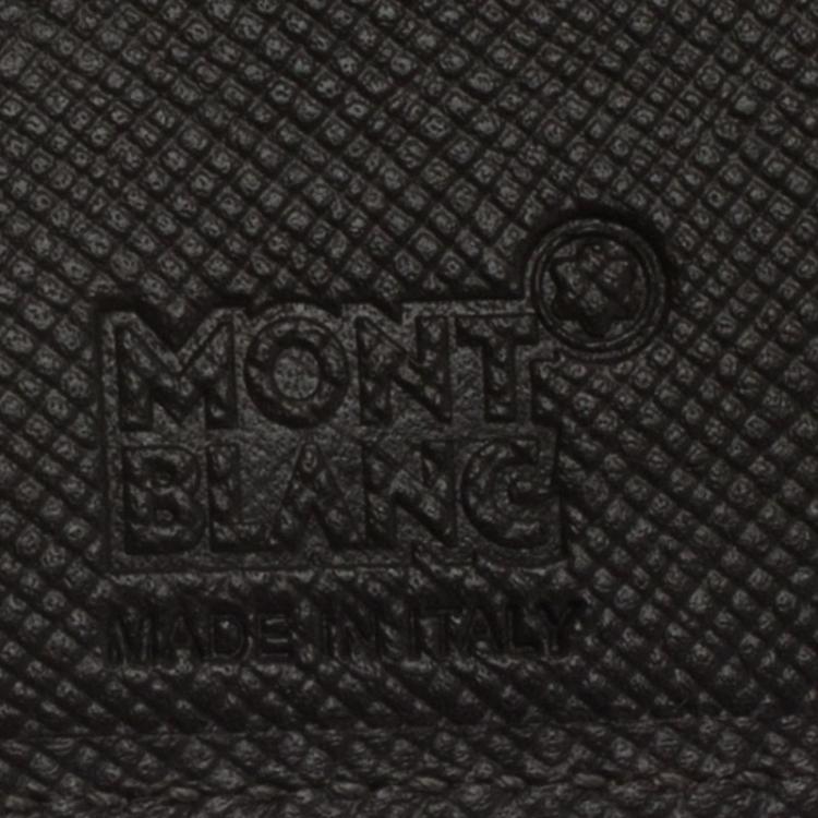 Pre Owned Montblanc Brown Leather and Monogram Canvas Bifold Wallet