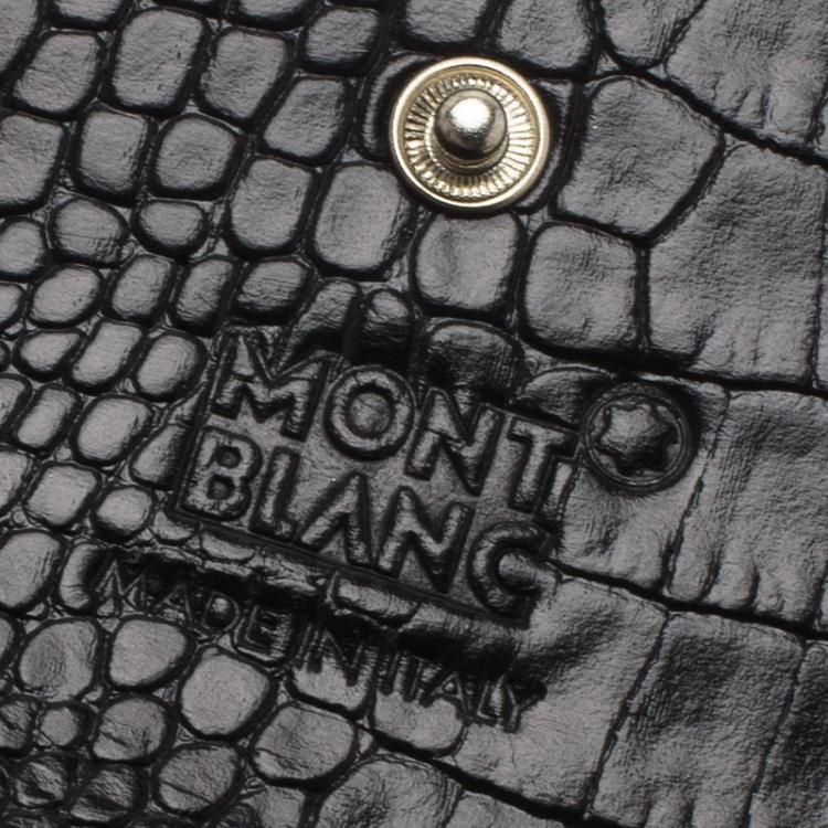 Pre Owned Montblanc Black Croc Embossed La Vie De Boheme Coin Case
