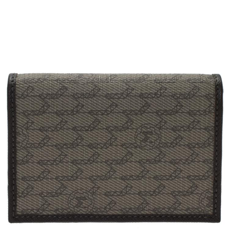 Pre Owned Montblanc Brown Coated Canvas and Leather Signature Card Holder