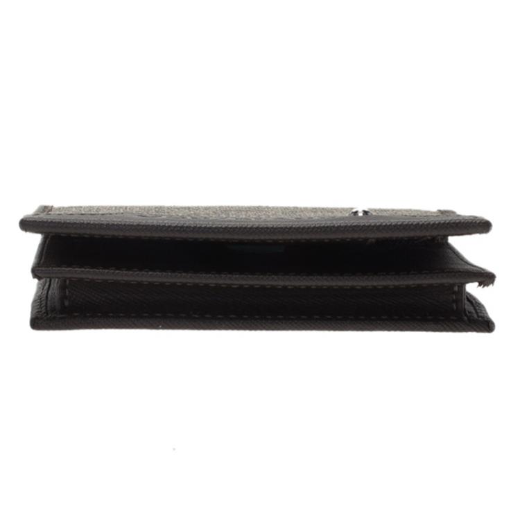 Pre Owned Montblanc Brown Coated Canvas and Leather Signature Card Holder