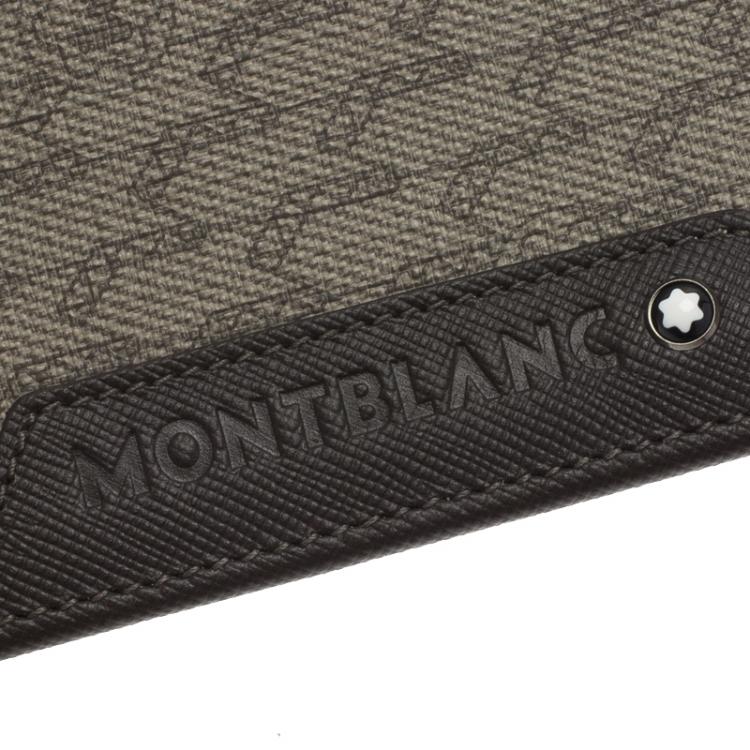 Pre Owned Montblanc Brown Coated Canvas and Leather Signature Card Holder