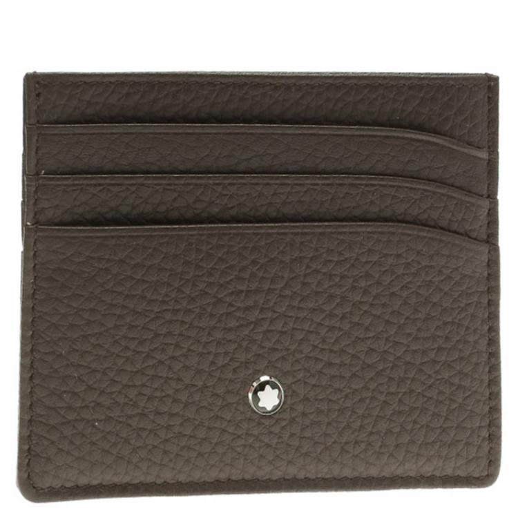 Pre Owned Montblanc Brown Leather Meisterstuck Pocket Card Holder 6CC
