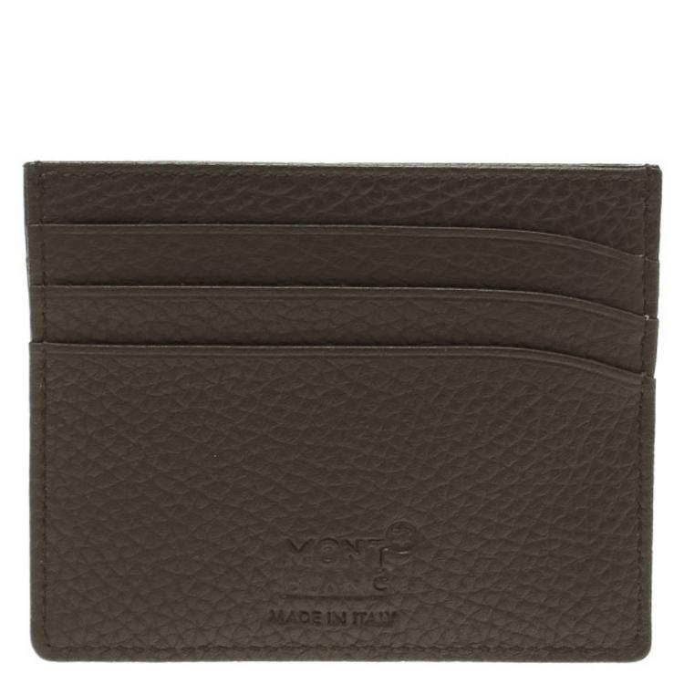 Pre Owned Montblanc Brown Leather Meisterstuck Pocket Card Holder 6CC