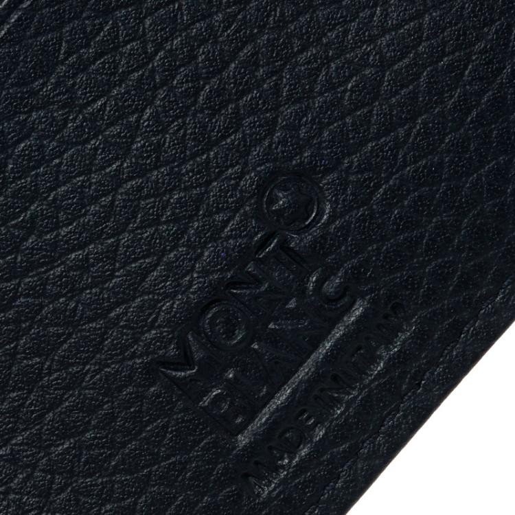 Pre Owned Montblanc Dark Blue Leather Meisterstuck Card Holder 6CC