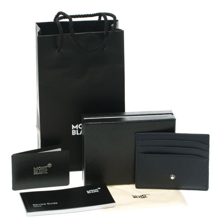 Pre Owned Montblanc Dark Blue Leather Meisterstuck Card Holder 6CC