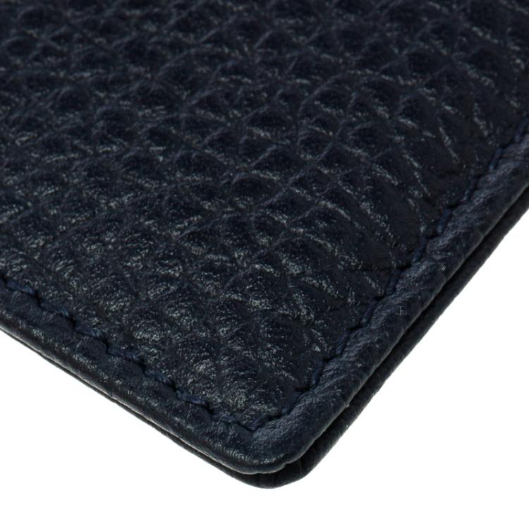 Pre Owned Montblanc Dark Blue Leather Meisterstuck Card Holder 6CC