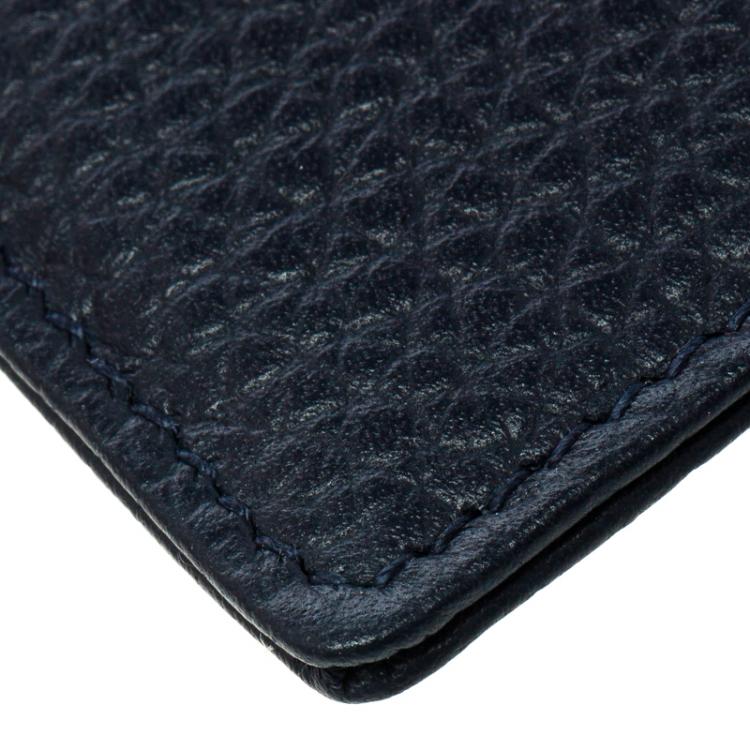 Pre Owned Montblanc Dark Blue Leather Meisterstuck Card Holder 6CC