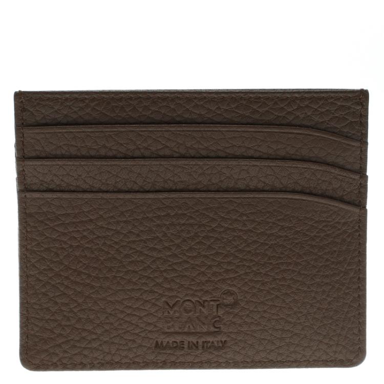 Pre Owned Montblanc Brown Soft Grain Leather Meisterstuck Card Holder 6CC