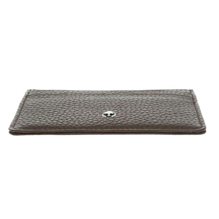 Pre Owned Montblanc Brown Soft Grain Leather Meisterstuck Card Holder 6CC