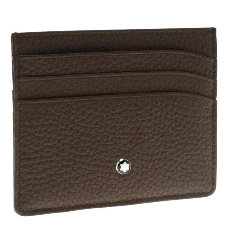 Pre Owned Montblanc Brown Soft Grain Leather Meisterstuck Card Holder 6CC