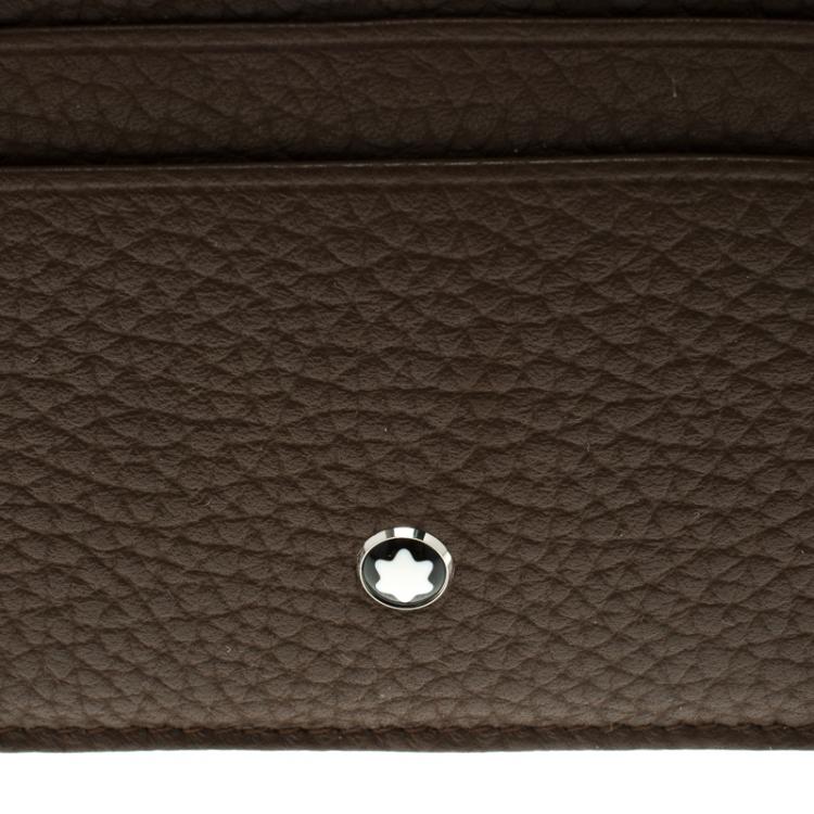 Pre Owned Montblanc Brown Soft Grain Leather Meisterstuck Card Holder 6CC