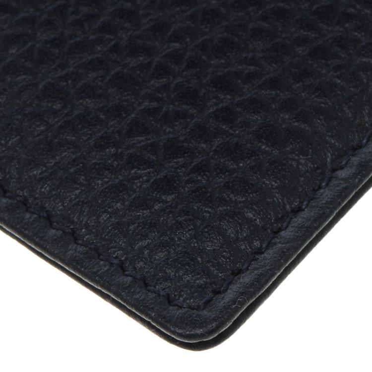 Pre Owned Montblanc Navy Blue Soft Grain Leather Meisterstuck Card Holder 6CC