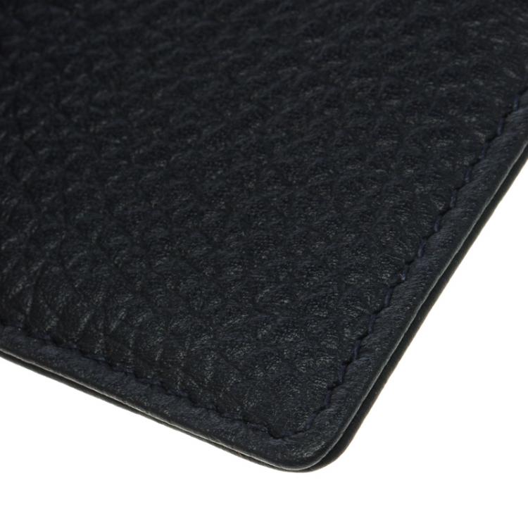 Pre Owned Montblanc Navy Blue Soft Grain Leather Meisterstuck Card Holder 6CC