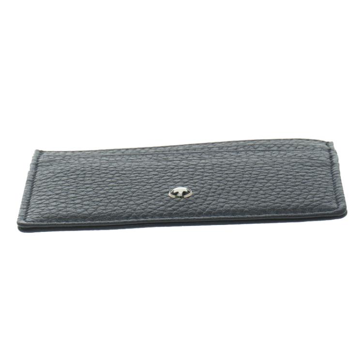 Pre Owned Montblanc Navy Blue Soft Grain Leather Meisterstuck Card Holder 6CC