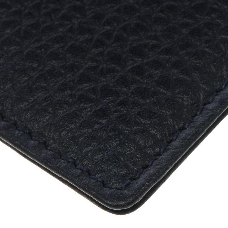Pre Owned Montblanc Navy Blue Soft Grain Leather Meisterstuck Card Holder 6CC