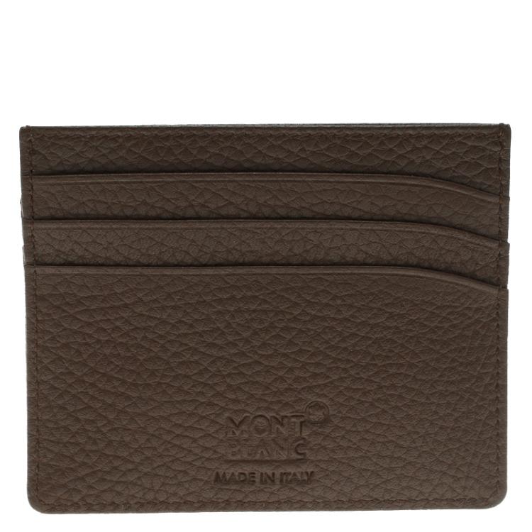 Pre Owned Montblanc Brown Soft Grain Leather Meisterstuck Card Holder 6CC