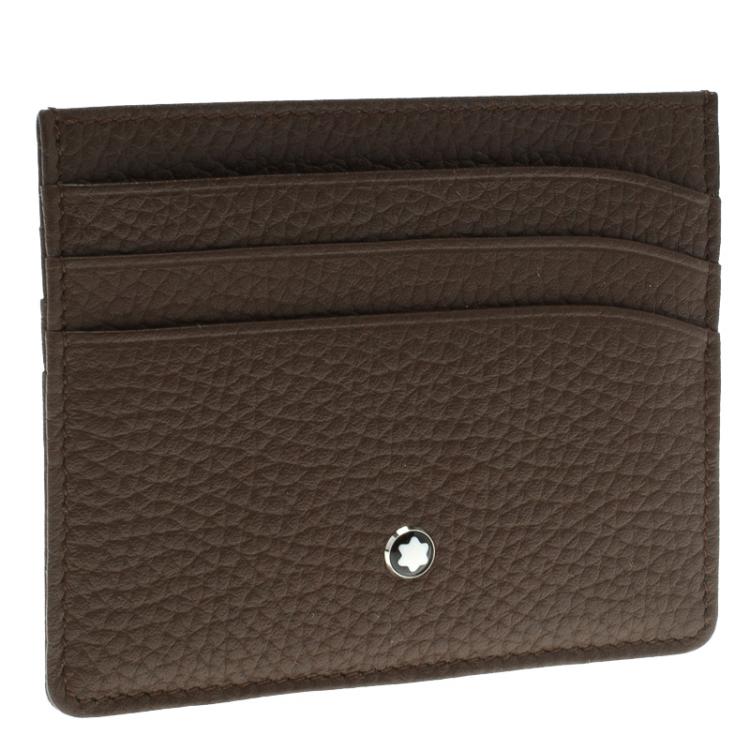 Pre Owned Montblanc Brown Soft Grain Leather Meisterstuck Card Holder 6CC