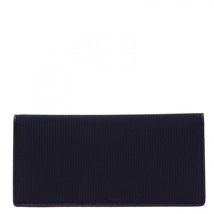 Pre Owned Montblanc Navy Blue Leather Night Flight Wallet