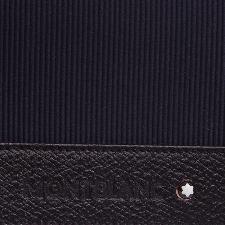 Pre Owned Montblanc Navy Blue Leather Night Flight Wallet