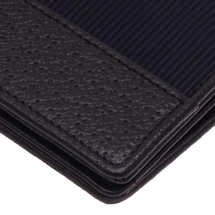 Pre Owned Montblanc Navy Blue Leather Night Flight Wallet