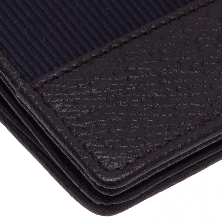Pre Owned Montblanc Navy Blue Leather Night Flight Wallet