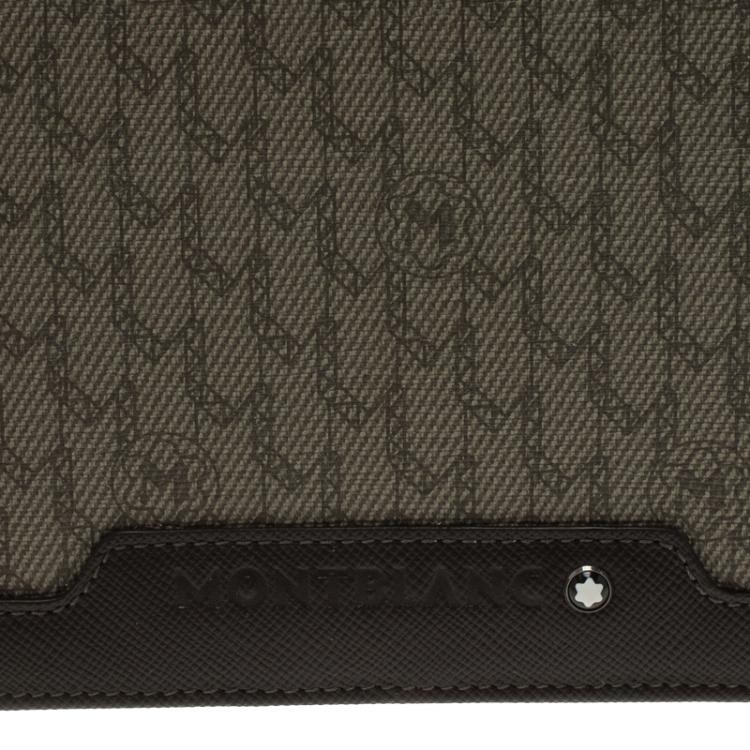 مملوكة مسبقًا Montblanc Brown Leather and Monogram Canvas Notebook