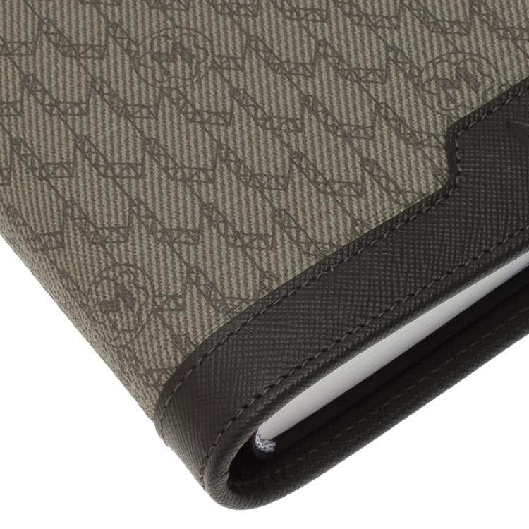 مملوكة مسبقًا Montblanc Brown Leather and Monogram Canvas Notebook