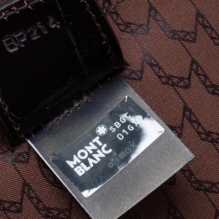 مملوكة مسبقًا Montblanc Black Croc Embossed Meisterstuck Briefcase