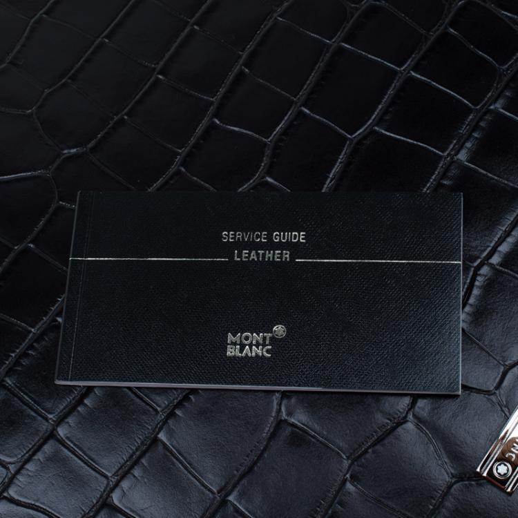 مملوكة مسبقًا Montblanc Black Croc Embossed Meisterstuck Briefcase