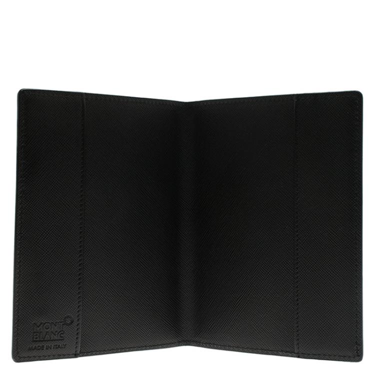 مملوكة مسبقًا Montblanc Black Signature Canvas and Leather Passport Holder 