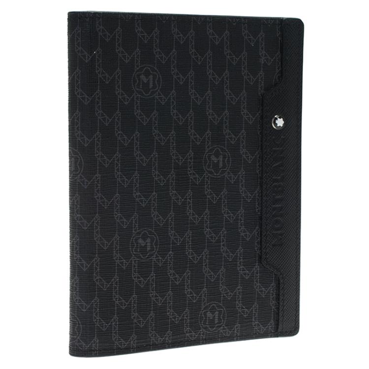مملوكة مسبقًا Montblanc Black Signature Canvas and Leather Passport Holder 