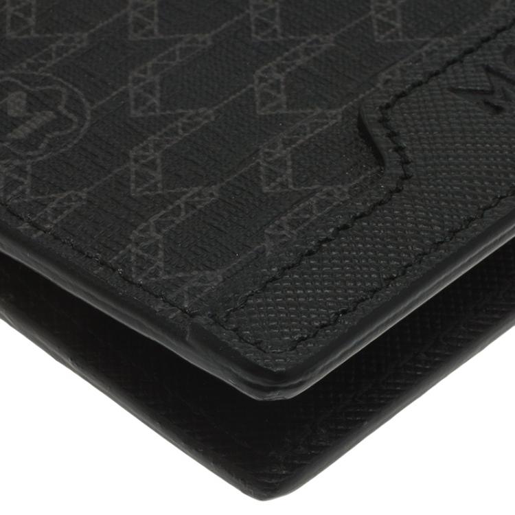 مملوكة مسبقًا Montblanc Black Signature Canvas and Leather Passport Holder 