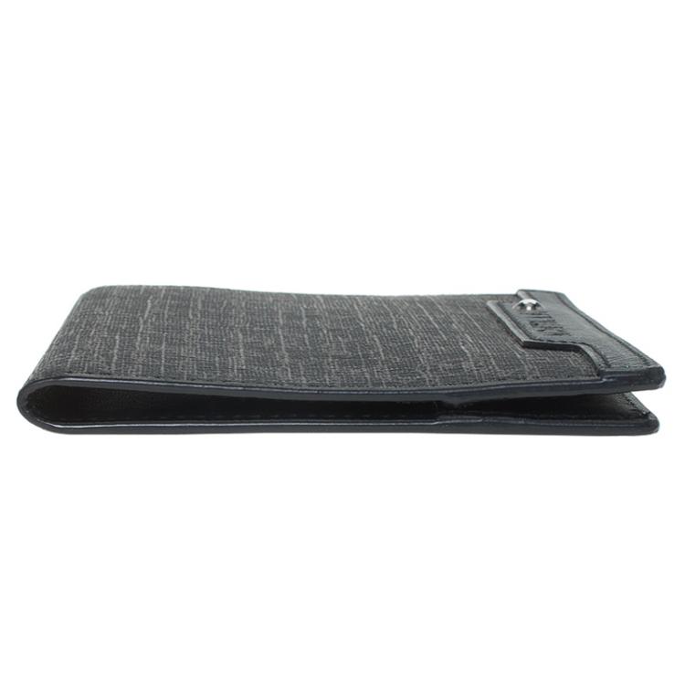 Pre Owned Montblanc Black Leather and Signature Canvas Passport Holder 