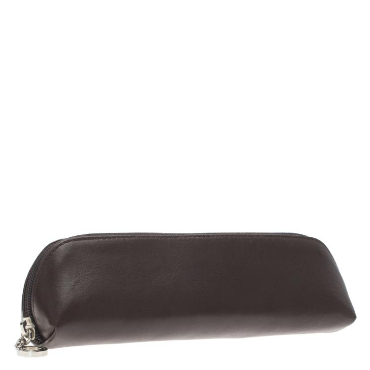 مملوكة مسبقًا Montblanc Brown Leather Lady Star Zip Pen Pouch