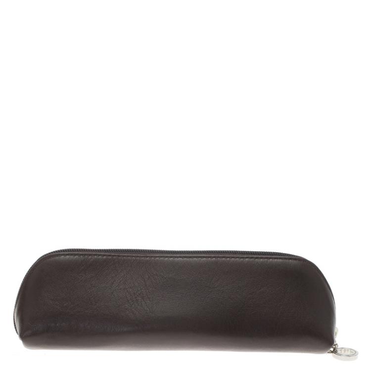 مملوكة مسبقًا Montblanc Brown Leather Lady Star Zip Pen Pouch
