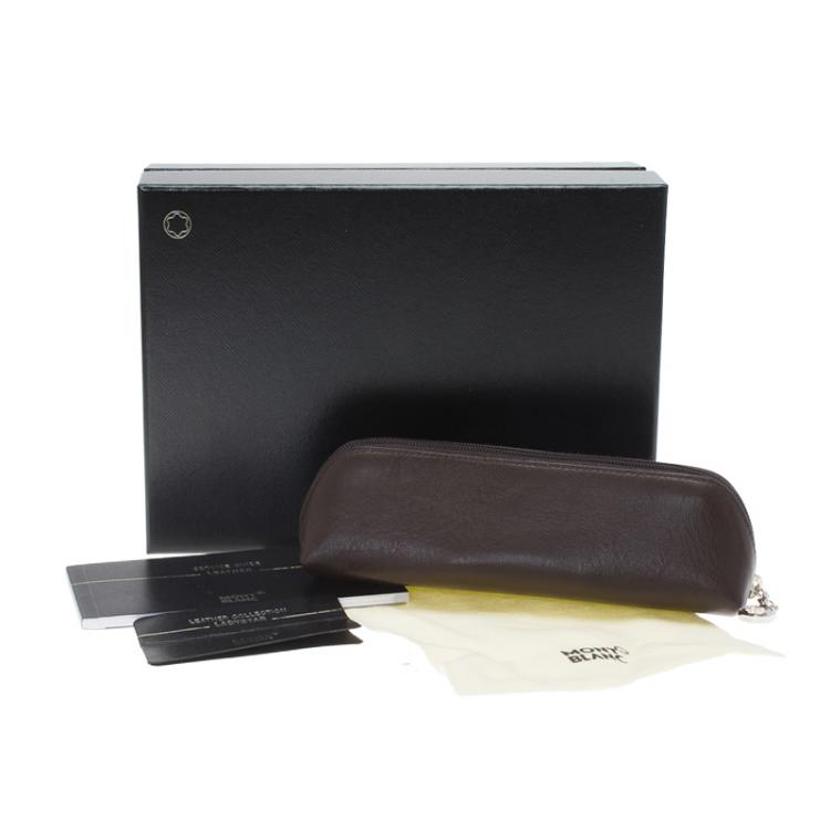 مملوكة مسبقًا Montblanc Brown Leather Lady Star Zip Pen Pouch