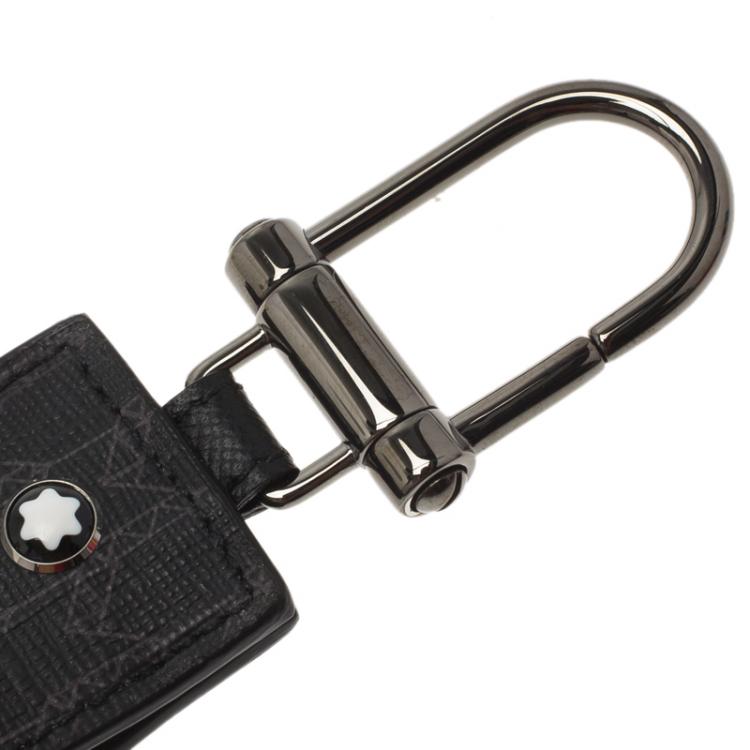 مملوكة مسبقًا Montblanc Signature Black Printed Leather Keyring