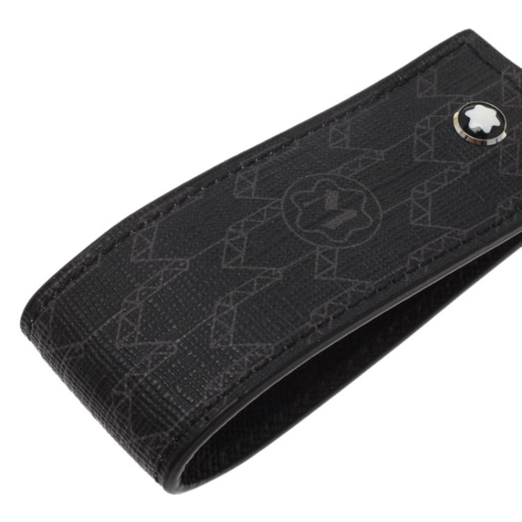 مملوكة مسبقًا Montblanc Signature Black Printed Leather Keyring