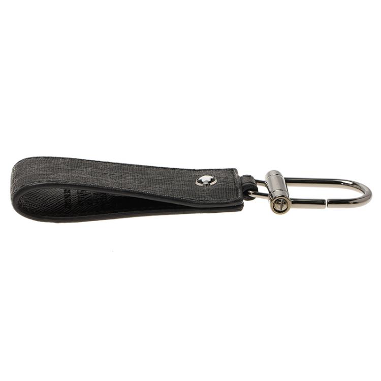 Pre Owned Montblanc Black Signature Leather Meisterstuck Keyring