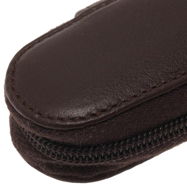 مملوكة مسبقًا Montblanc Brown Leather Meisterstuck Zip Pen Pouch